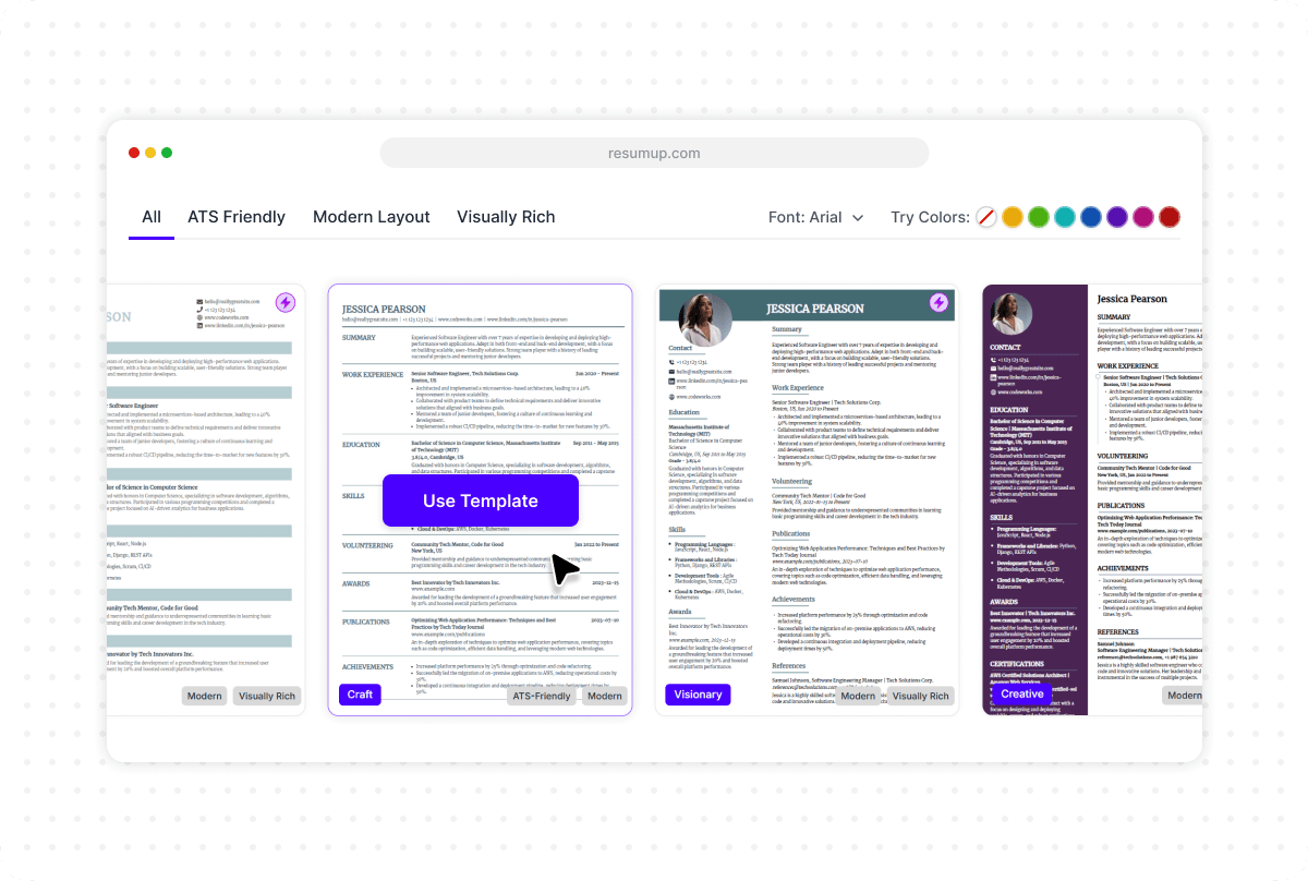 2. Select a resume template